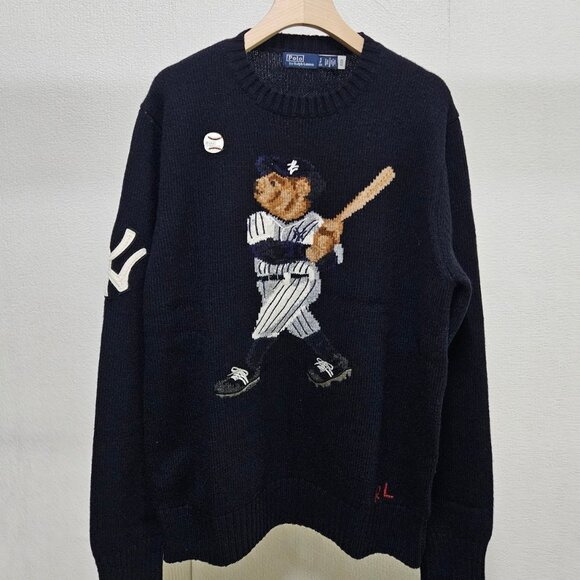 Polo Ralph Lauren MLB co-branded baseball bear pattern sweater - Picture 2 of 9